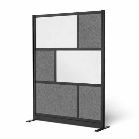 LUXOR Modular Wall Room Divider System - Black Frame - 53in. x 70in. Starter Wall with Whiteboard MW-5370-FWCGB